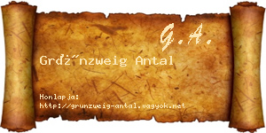 Grünzweig Antal névjegykártya